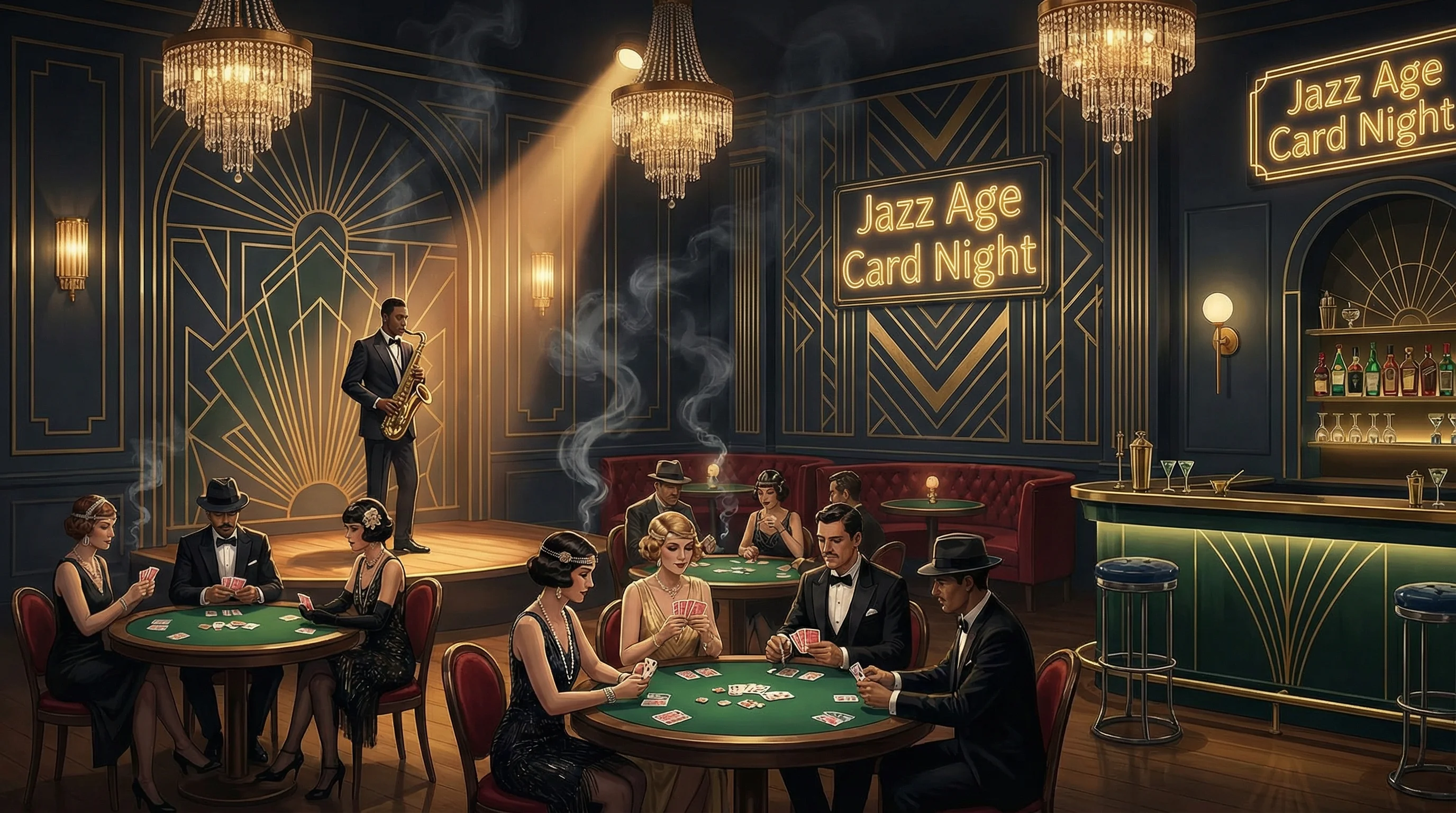 爵士酒吧全景 - 鸿运棋牌 的沉浸式场景